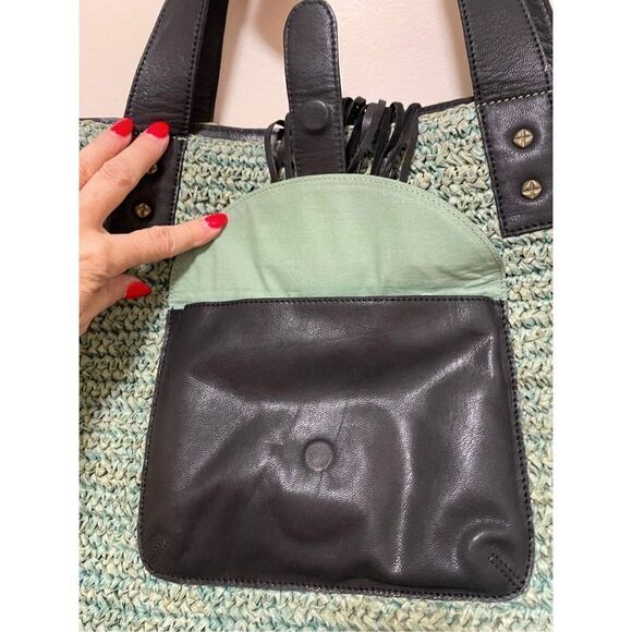 New Free People En Riva Raffia Tote Size OS 18”L x13”H 8”W - Picture 6 of 8